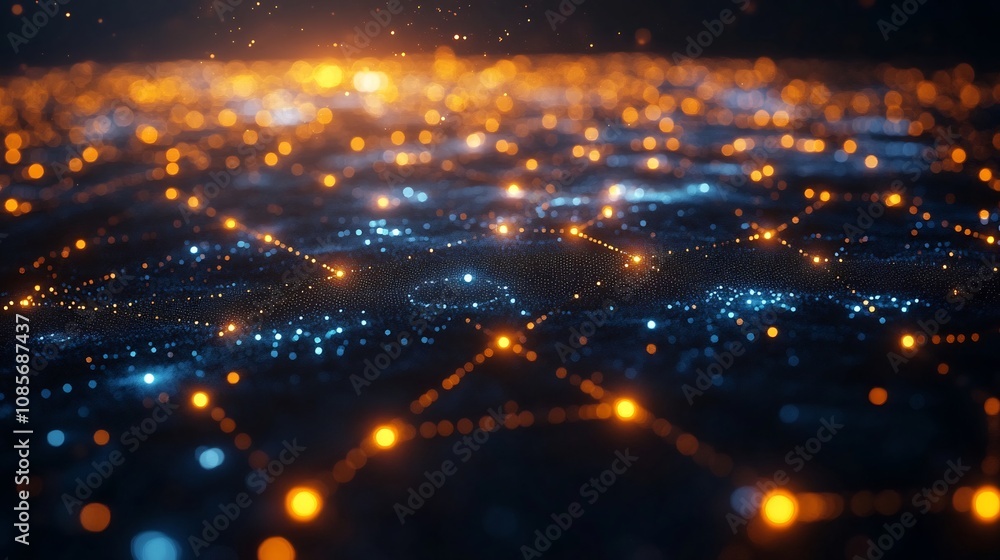 Fototapeta premium Ecommerce connectivity concept featuring radiant data pathways secure online transaction hubs interactive visuals representing seamless digital commerce