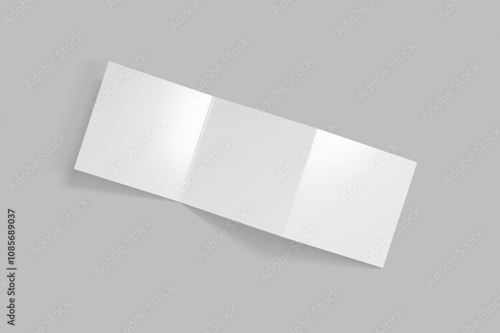 Square Z fold Brochure 3D illustration Square Z fold Brochure 3D illustration