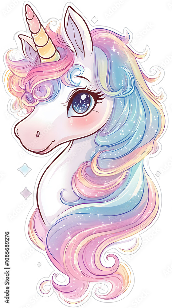 Cute cartoon baby girl riding a pink horse, childhood illustration Cute cartoon baby girl riding a pink horse, childhood illustration
