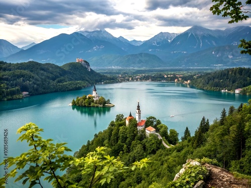 Discover Slovenia's Geographical Location: A Scenic View of Its Stunning Landscapes Nestled Between Italy, Austria, Hungary, and Croatia with a Focus on Nature's Beauty and Culture photo