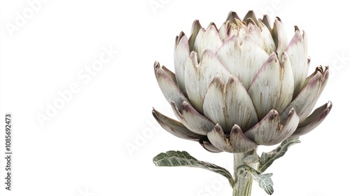 Green Artichoke on White Background