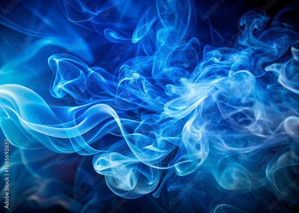 Fototapeta premium Blue Gradient Background with Smoke Effects for Seamless Loop Animation and Creative Projects, Perfect for Digital Design and Multimedia Uses