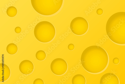 Cheese Texture Background With Holes. Vector Illustration