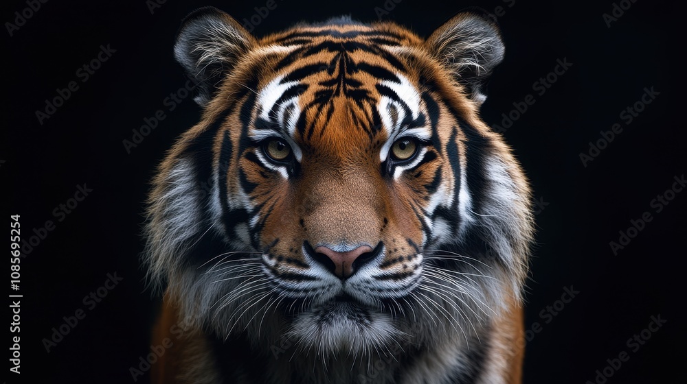 PNG tiger head element set, transparent background PNG tiger head element set, transparent background