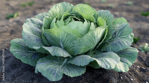 Fresh Cabbage Vegetable Plant Isolated