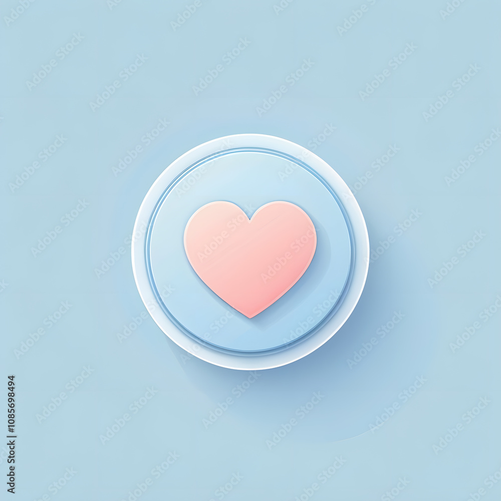 heart baby blue and pink icon button heart baby blue and pink icon button