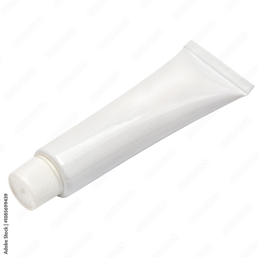 White Tube of Cosmetic Cream Isolate On Transparent Background Cutout, PNG file, Cutout file White Tube of Cosmetic Cream Isolate On Transparent Background Cutout, PNG file, Cutout file
