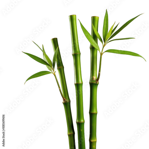 Bamboo stems isolated on white background PNG transparent photo