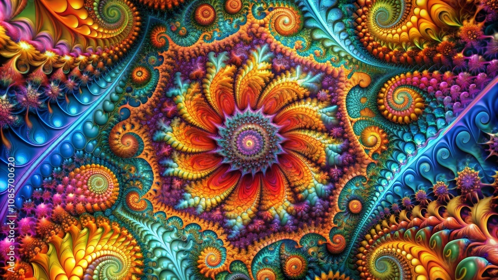 Psychedelic Flower Mandala - Digital Art, Fractal, Spirals, psychedelic art , fractal art, abstract art Psychedelic Flower Mandala - Digital Art, Fractal, Spirals, psychedelic art , fractal art, abstract art