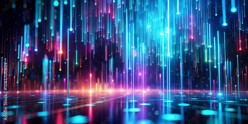 Neon Rain Digital Abstract, neon, digital art, abstract art Neon Rain Digital Abstract, neon, digital art, abstract art