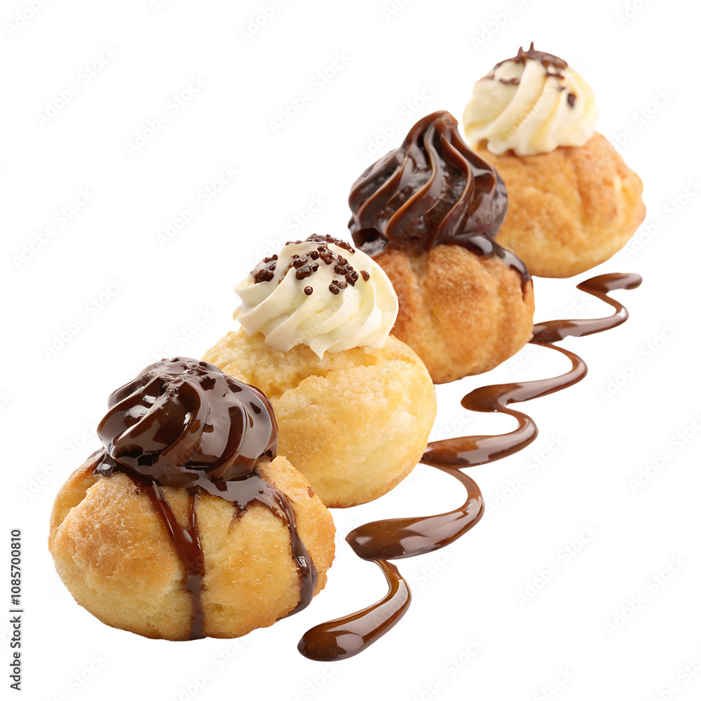 Assorted Dessert Balls with Chocolate Drizzle Isolate On Transparent Background Cutout, PNG file, Cutout file Assorted Dessert Balls with Chocolate Drizzle Isolate On Transparent Background Cutout, PNG file, Cutout file