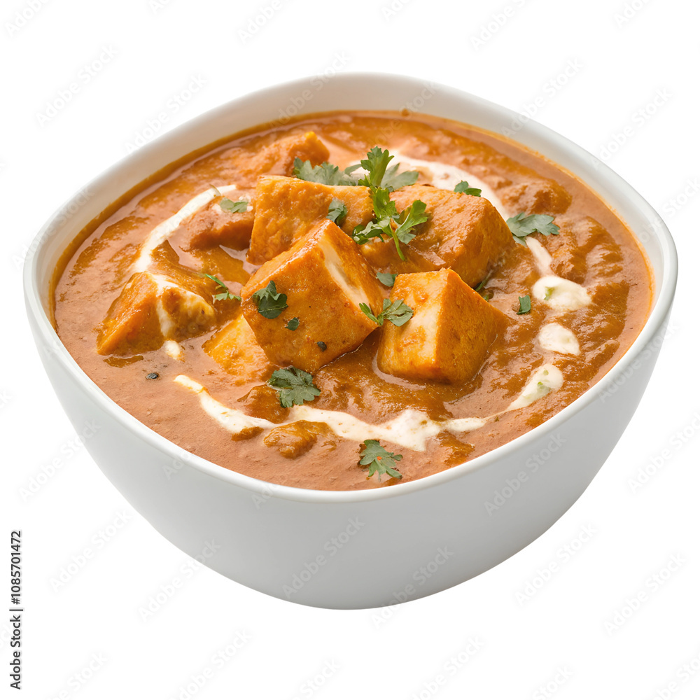 Paneer Butter Masala in White Bowl Isolate On Transparent Background Cutout, PNG file, Cutout file Paneer Butter Masala in White Bowl Isolate On Transparent Background Cutout, PNG file, Cutout file