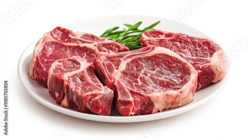 Steak Meat Plate Isolated