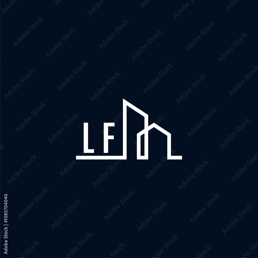 LF initials a sleek and modern logo showcases abstract architectural shapes, emphasizing creativity and innovation in building design against a dark background LF initials a sleek and modern logo showcases abstract architectural shapes, emphasizing creativity and innovation in building design against a dark background