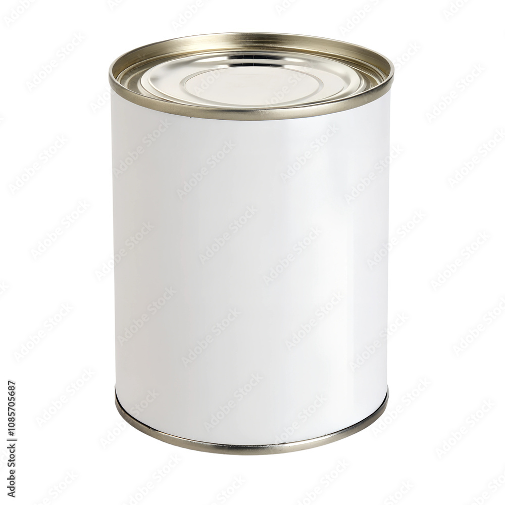 Blank Metal Canister with Gold Lid Isolate On Transparent Background Cutout, PNG file, Cutout file Blank Metal Canister with Gold Lid Isolate On Transparent Background Cutout, PNG file, Cutout file