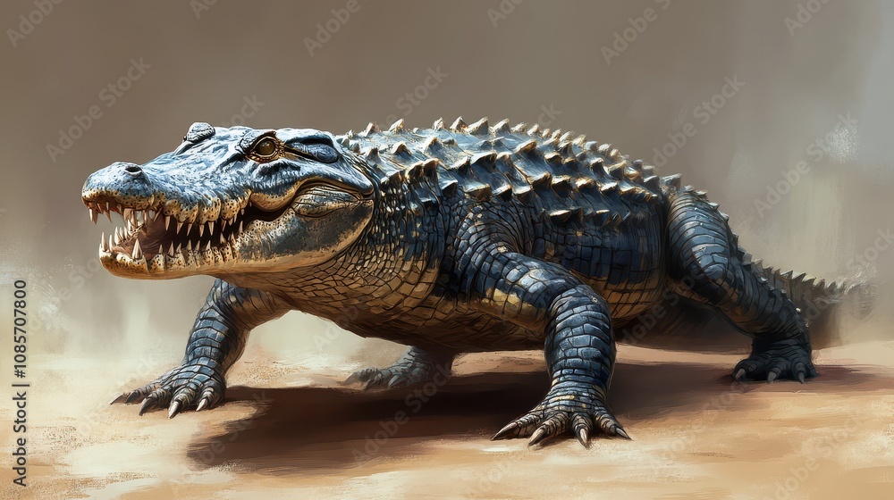 Fototapeta premium PNG Crocodile background alligator reptile.