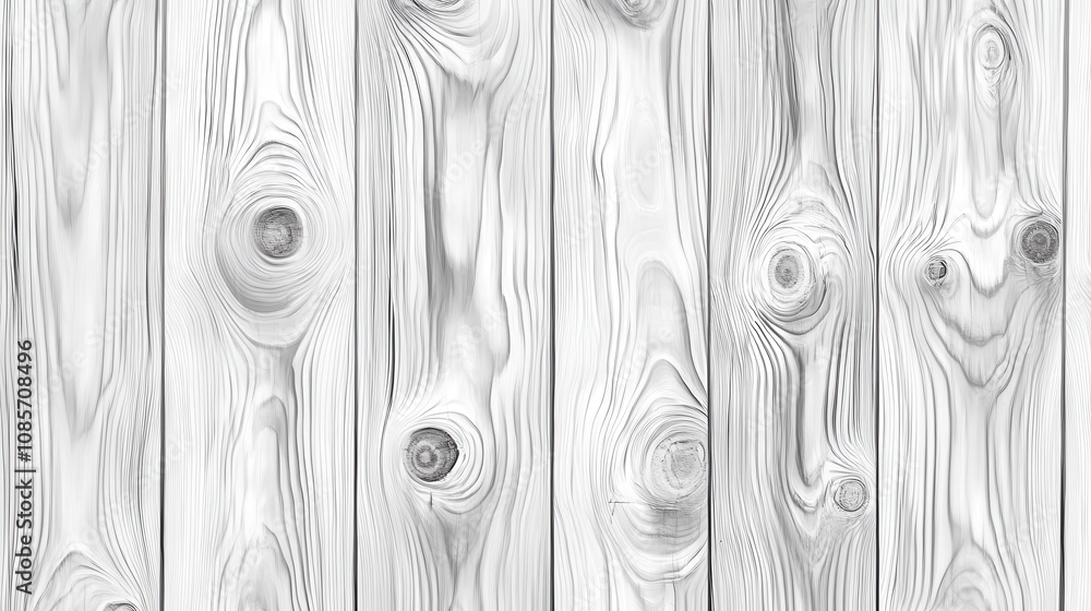 Minimalist stylish seamless pattern background featuring a white painted 3D wood texture design with realistic grain and knots. Minimalist stylish seamless pattern background featuring a white painted 3D wood texture design with realistic grain and knots.