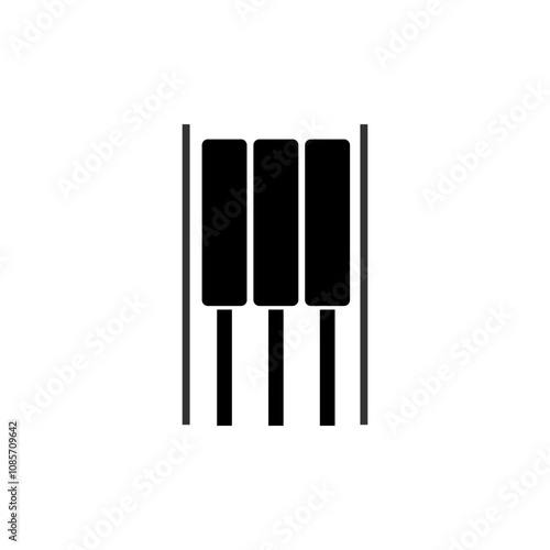 Piano keyboard  icon isolated on white background.