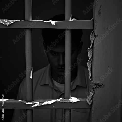 Wallpaper Mural Un hombre en prisión, cárcel, calabozo, prisionero Torontodigital.ca