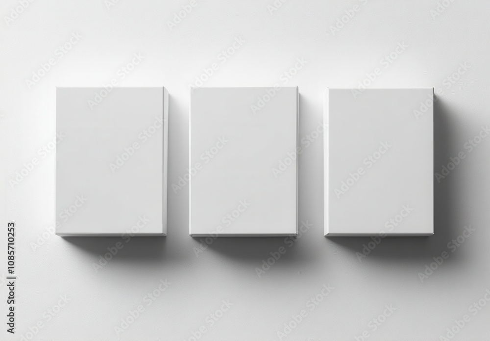 White blank box mockup isolated on a white background White blank box mockup isolated on a white background