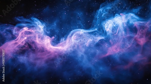 Transparent image of smoke swirling around a celestial body, illustrating the cosmos' vastness and mystery.