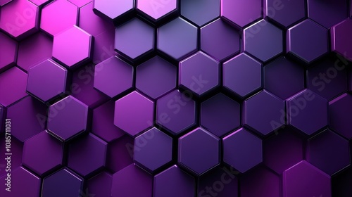 Purple gradient background with digital hexagonal pattern. The background is sleek and modern with a smooth purple texture. Minimal abstract digital hexagon vector background