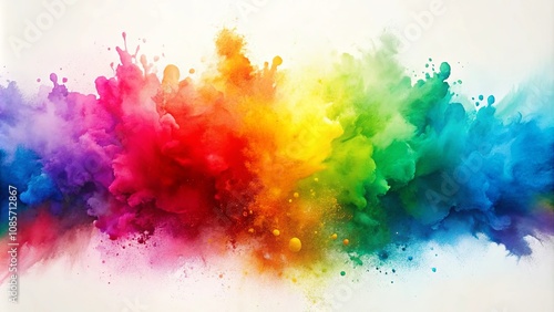 Vibrant Spectrum of Exploding Color Powder, a Colorful Abstract Design