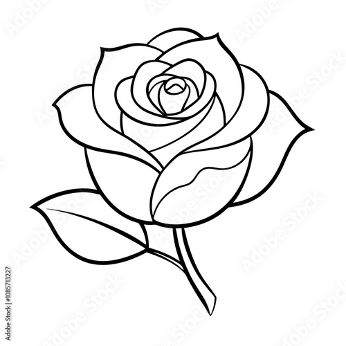 rose on white beautiful art 