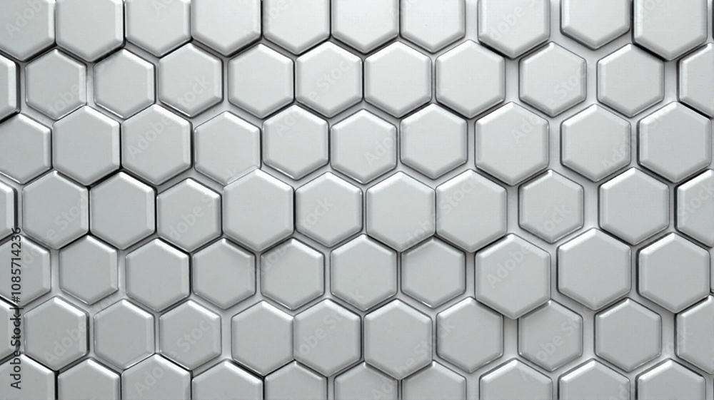 Naklejka premium Hexagonal pattern in white tones