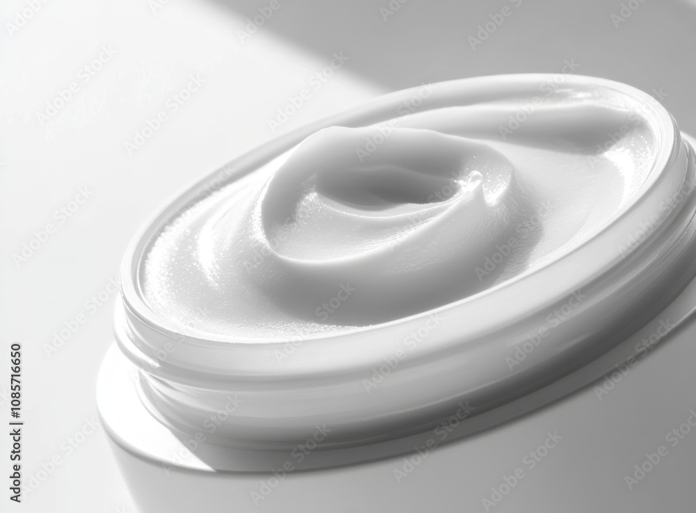 White cream jar with cosmetic cream isolated on a white background White cream jar with cosmetic cream isolated on a white background