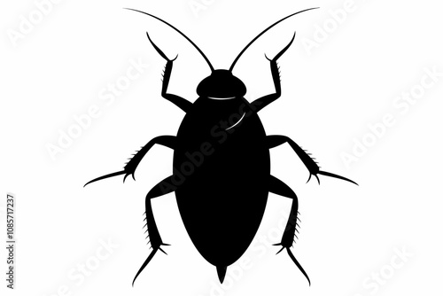 Cockroach silhouette, cockroach icon vector on white background