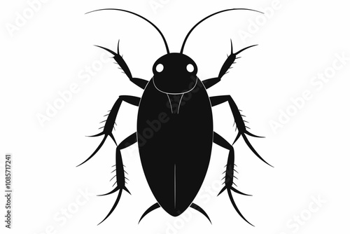 Cockroach silhouette, cockroach icon vector on white background