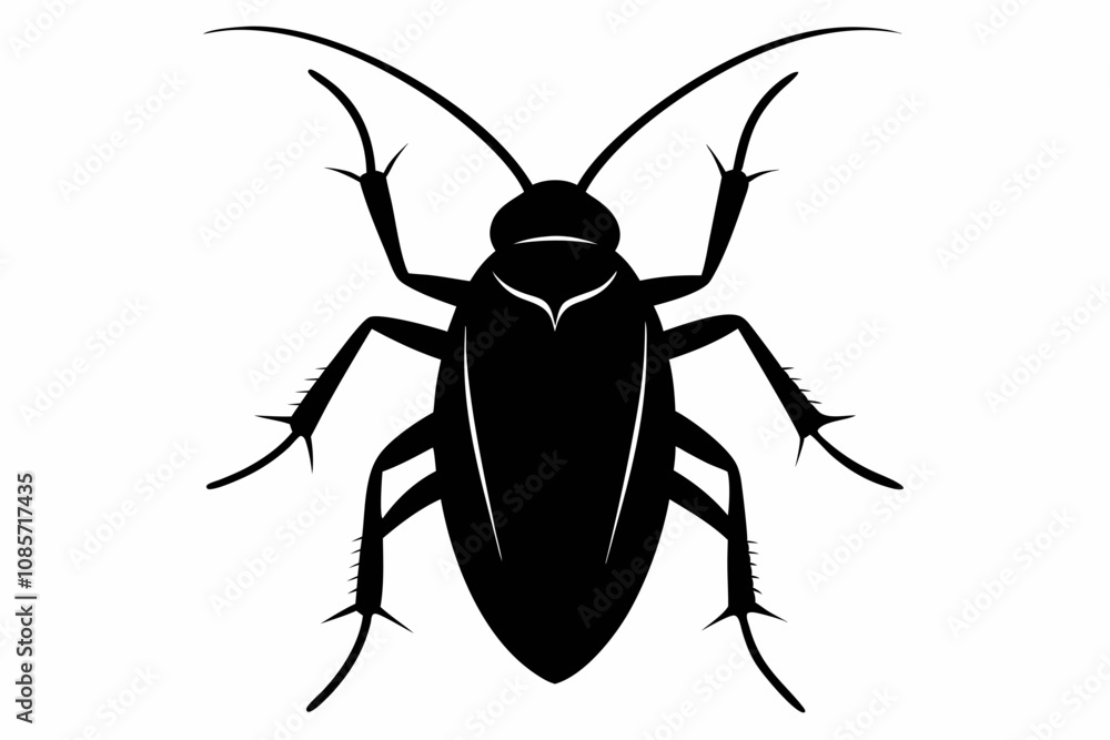 Cockroach silhouette, cockroach icon vector on white background Cockroach silhouette, cockroach icon vector on white background