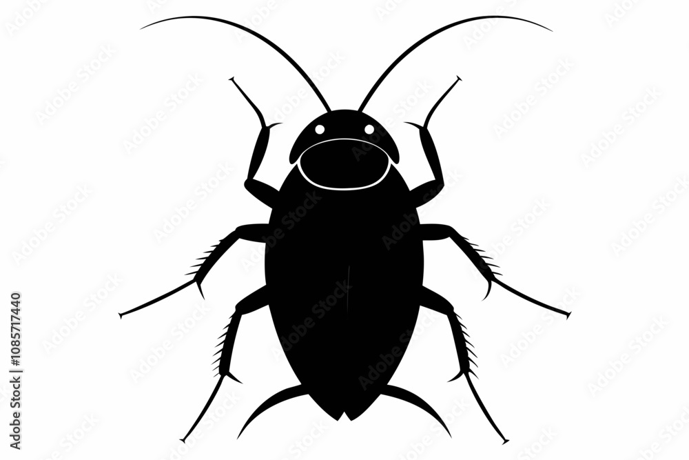 Cockroach silhouette, cockroach icon vector on white background Cockroach silhouette, cockroach icon vector on white background