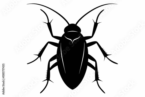 Cockroach silhouette, cockroach icon vector on white background