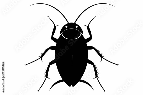 Cockroach silhouette, cockroach icon vector on white background
