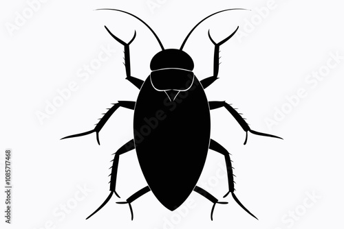 Cockroach silhouette, cockroach icon vector on white background