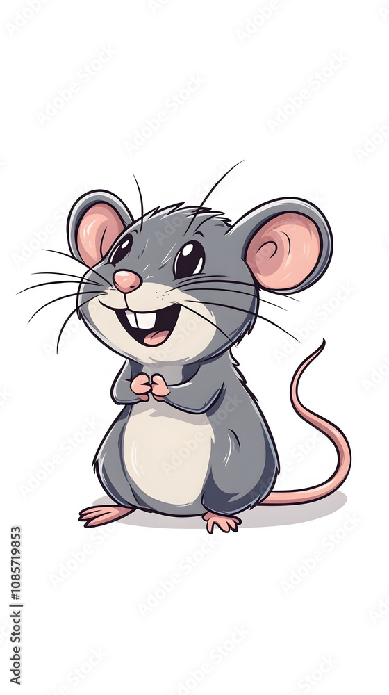 Cartoon mouse holding cheese with a cheerful expression in a playful and artistic style Cartoon mouse holding cheese with a cheerful expression in a playful and artistic style