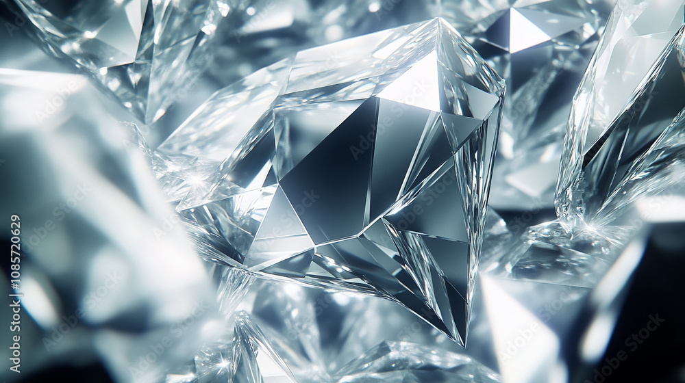 Brilliant Diamond Facets, 3D Render, Sparkling Gem, Crystal, Luxury Brilliant Diamond Facets, 3D Render, Sparkling Gem, Crystal, Luxury