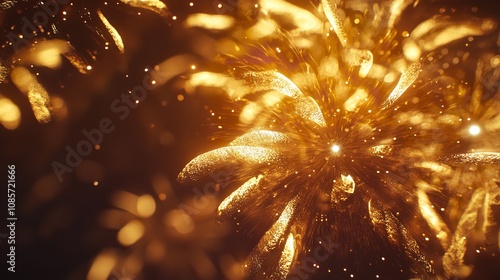 Fireworks Background. New Year Background with Gold photo