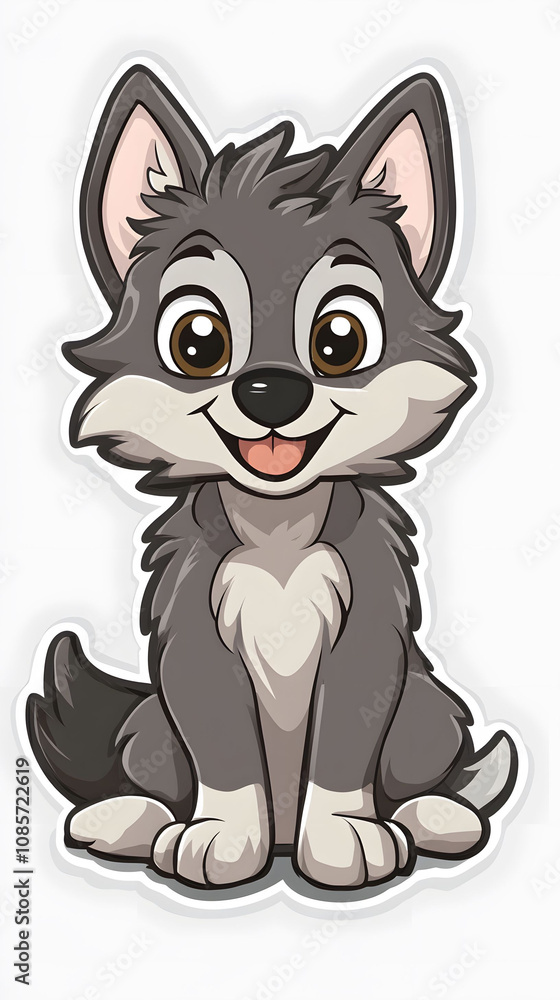 Funny cartoon animals with a dog, a bone Funny cartoon animals with a dog, a bone