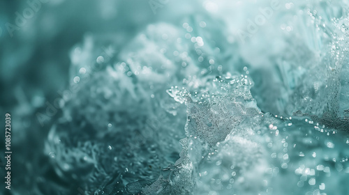 Textured Ice Close-Up with Cool Blue Tones