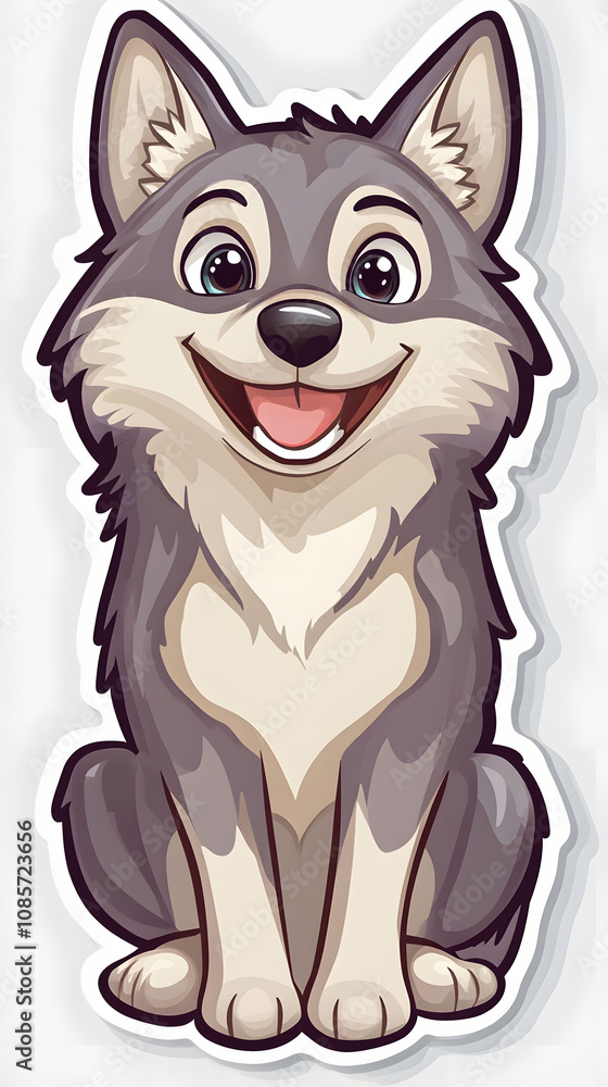 Funny cartoon animals with a dog, a bone Funny cartoon animals with a dog, a bone