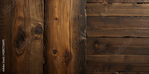 Old dark wood and wooden texture background. Panorama texter of wood banner background.