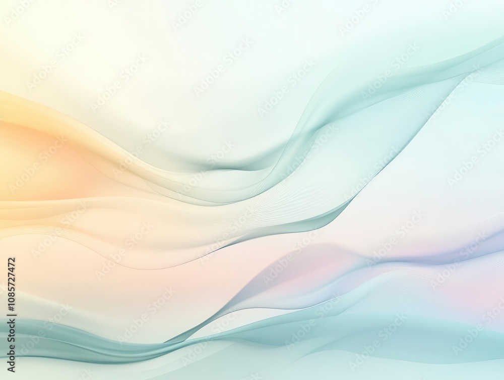 Obraz premium fluid flowing water backdrop with soft ripples and gradients, creating a peaceful and refreshing visual for various design applications