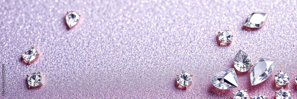 Assorted sparkling jewels on a sleek grey background, glitter, elegant, luxury Assorted sparkling jewels on a sleek grey background, glitter, elegant, luxury