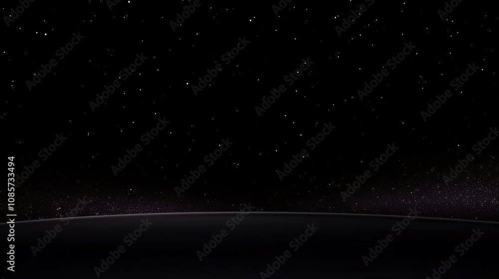 Obraz premium Dark Planet Horizon Starry Night Sky