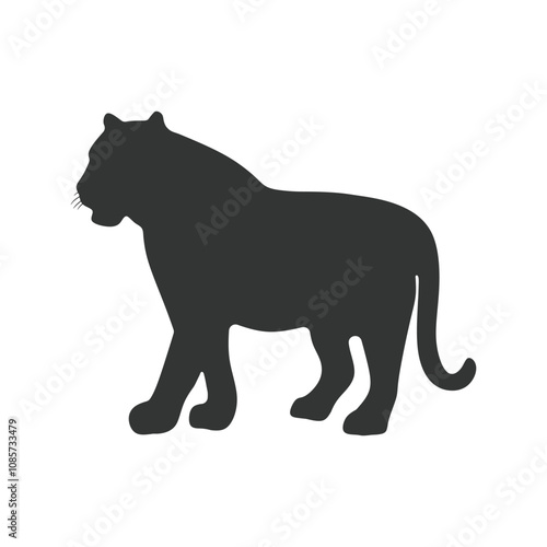  Tiger silhouette vector illustration art design. Tiger logo icon image.