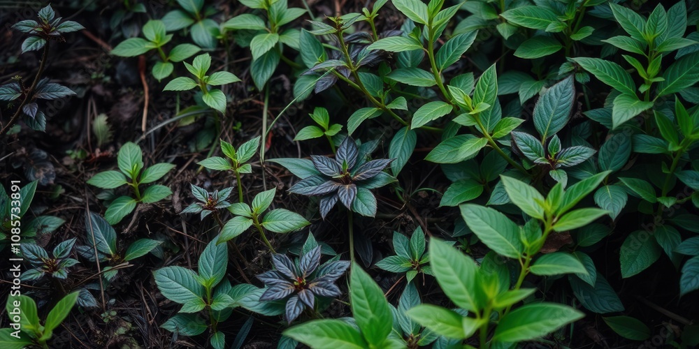 Dark green leaves in a close-up shot, with a slightly wilted appearance, creating a bitter and moody atmosphere, vegetation, texture, ecology Dark green leaves in a close-up shot, with a slightly wilted appearance, creating a bitter and moody atmosphere, vegetation, texture, ecology