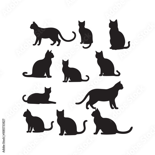 Elegant Cat Vector Silhouette Design for Modern Spaces photo